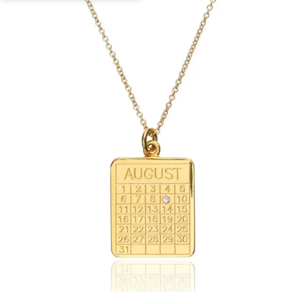 Lily & Roo: Gold Special Date Calendar Necklace From $129